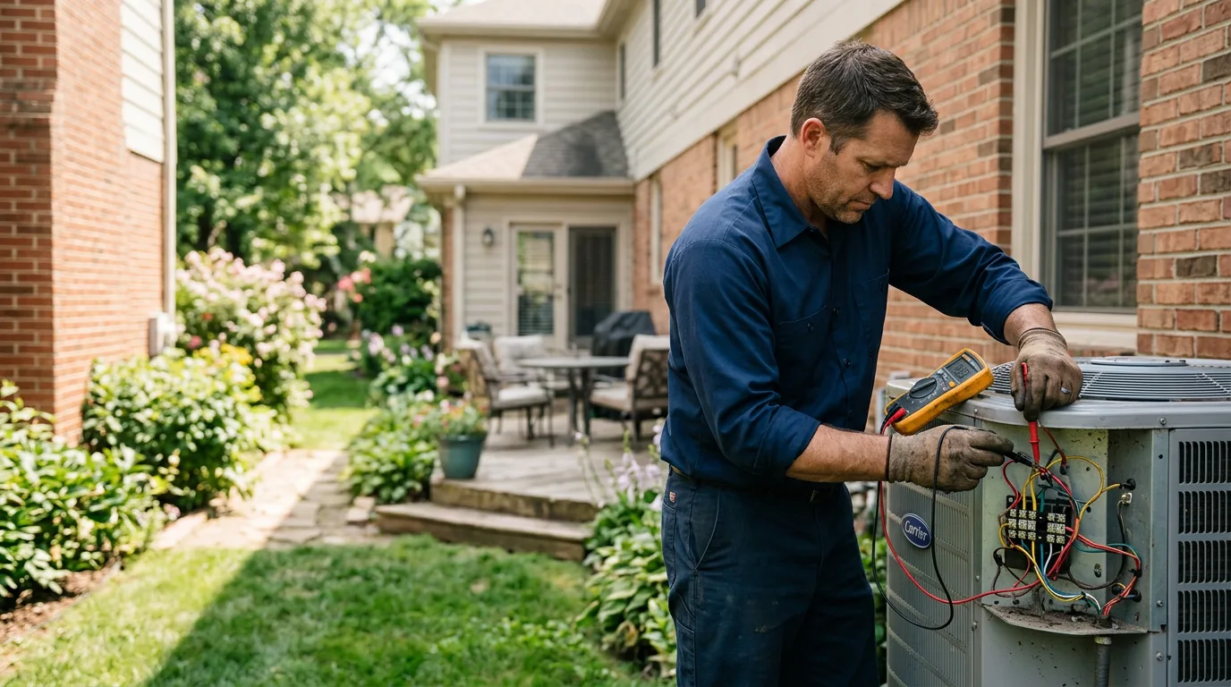 HVAC technician working near Pennellville, NY